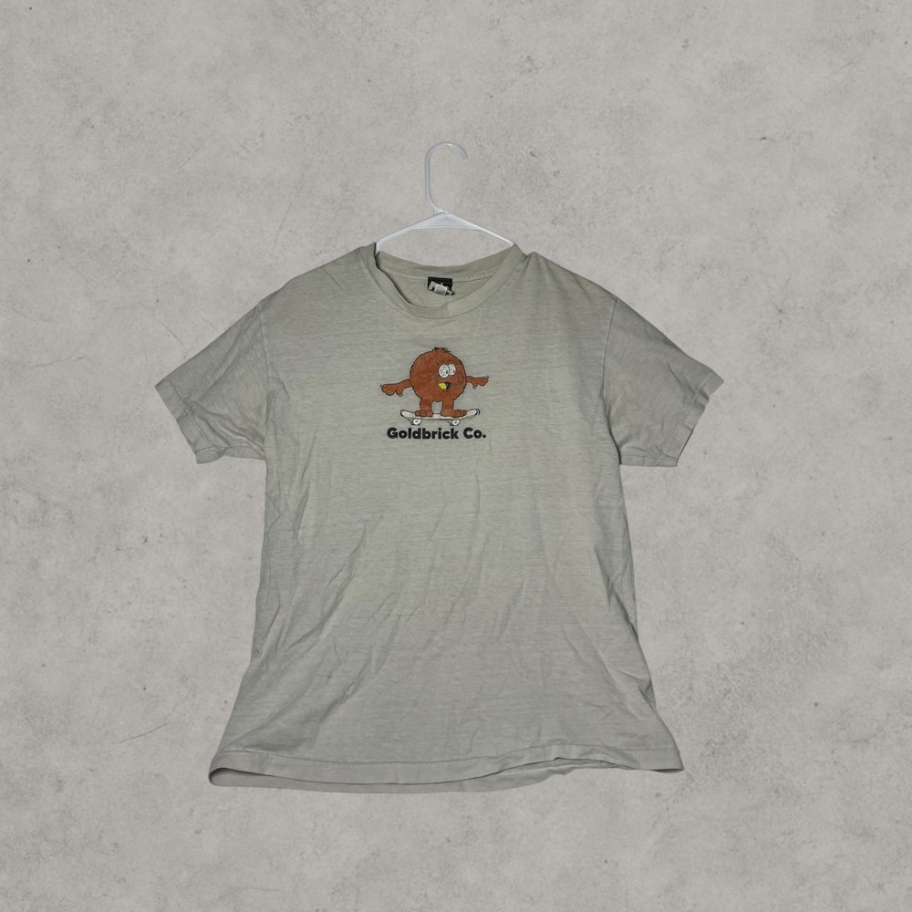 Goldbrick Co Skateboard Character Graphic T-Shirt Mens Medium Gray Skate Tee